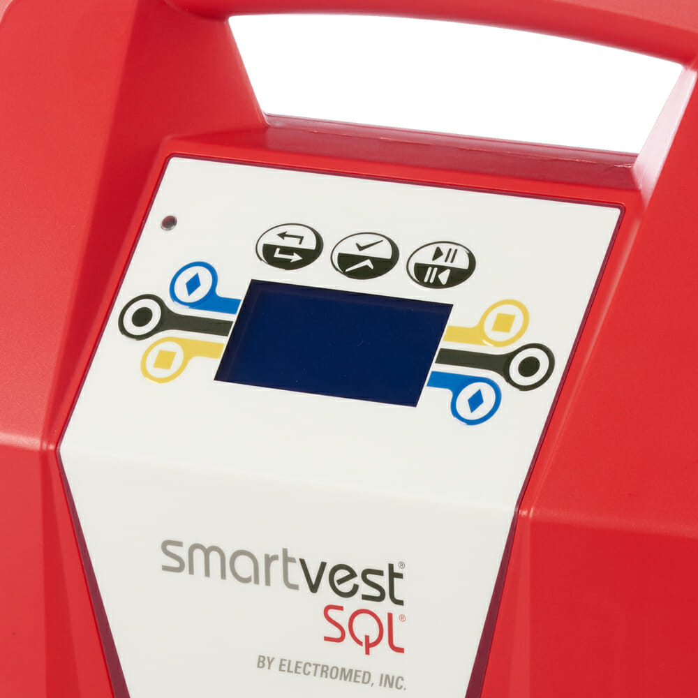 The digital screen on the SmartVest pump