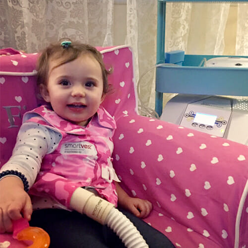 Photo of Madelynn, a SmartVest user with cystic fibrosis