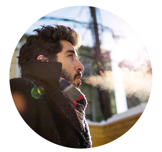 breathing in cold air