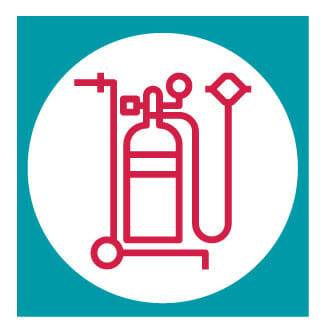 Graphic icon of oxygen therapy
