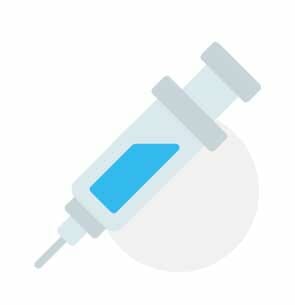 Graphic icon of medical syringe.