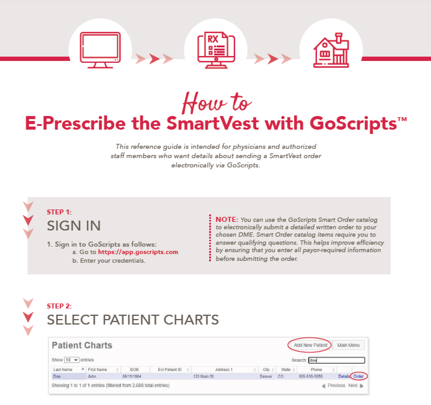 how to prescribe SmartVest with GoScripts