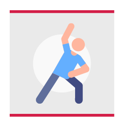 Graphic icon of person with COPD stretching