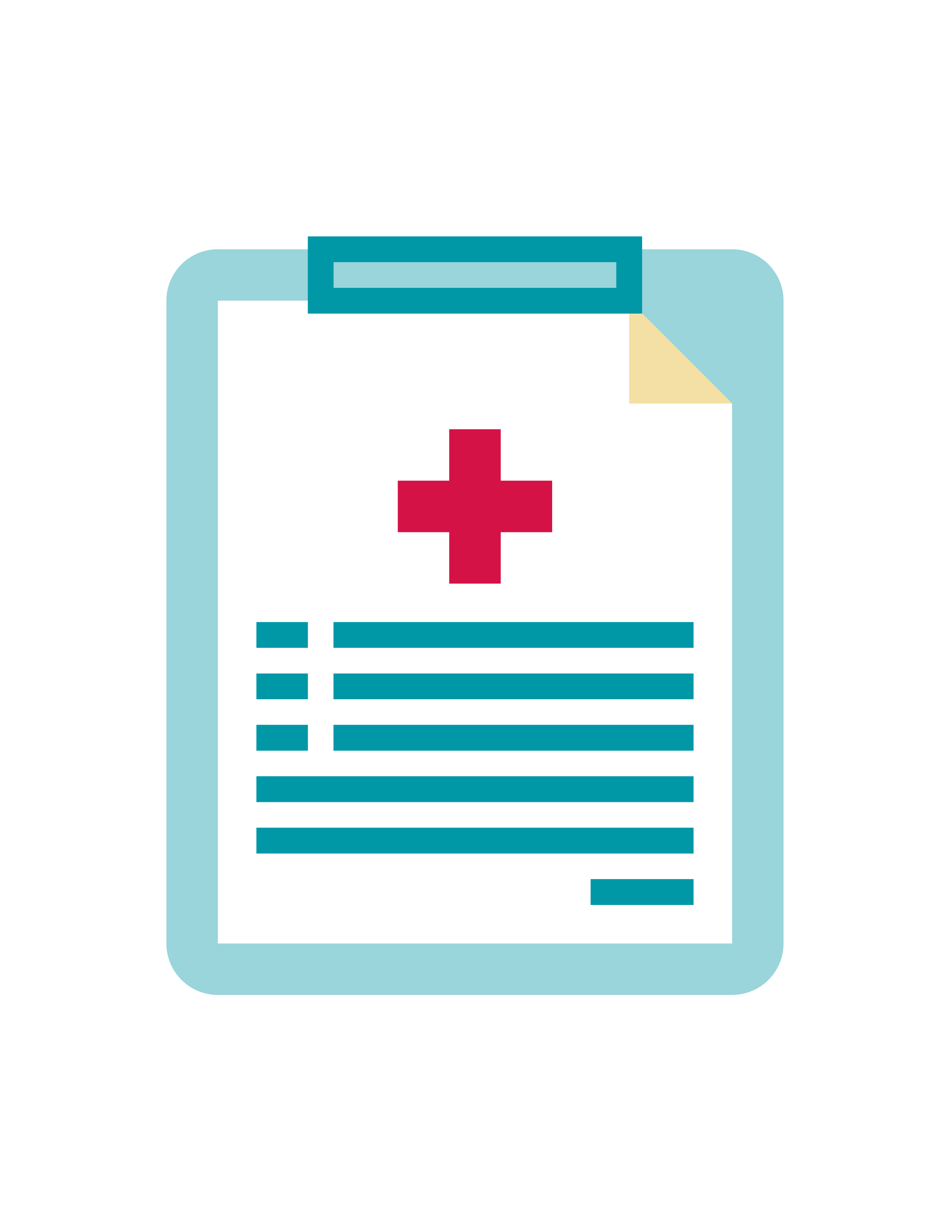 Graphic icon of medical clipboard