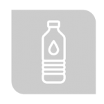 Graphic icon of water bottle.