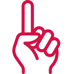 Graphic icon of pointer finger.
