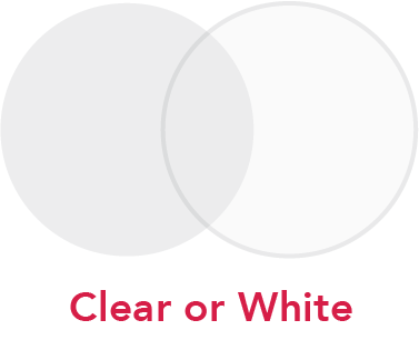 Clear and white color comparison.