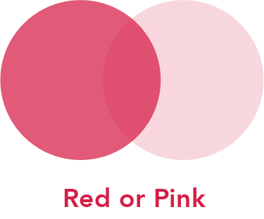 Red and pink color comparison.
