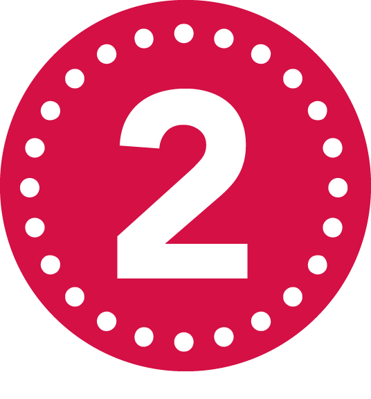 Graphic icon of the number two.