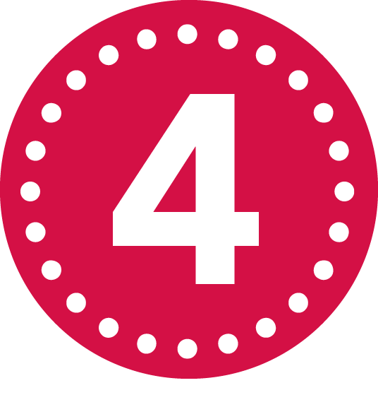 Graphic icon of the number four.