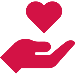 Graphic icon of charity symbol.