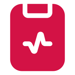 Graphic icon of medical record.