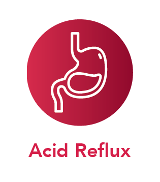 Graphic icon of acid reflux.