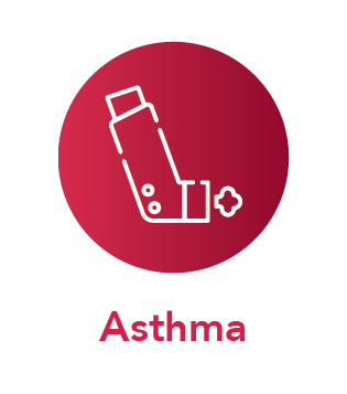 Graphic icon of asthma inhaler.