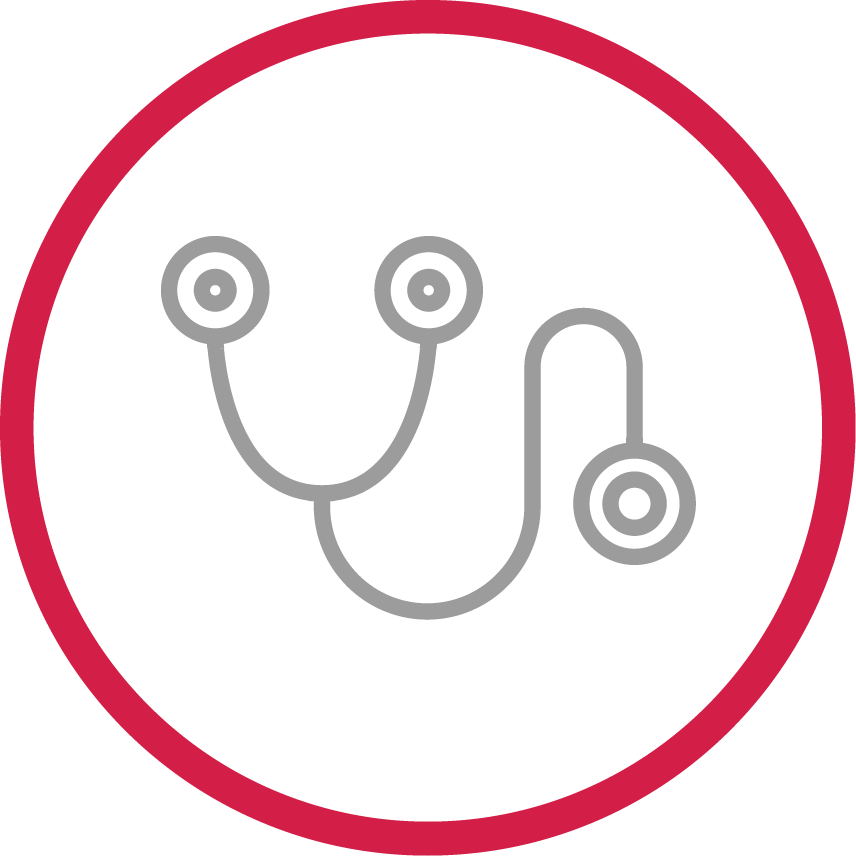 Graphic icon of stethoscope