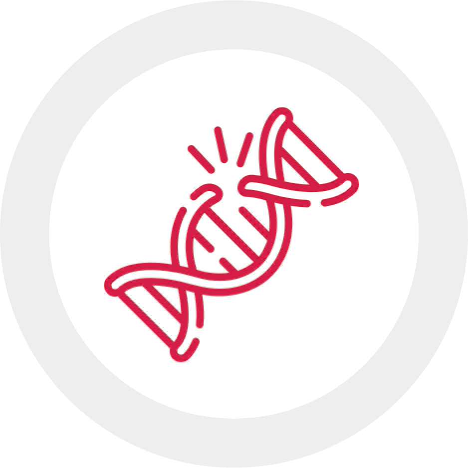 Graphic icon of DNA.